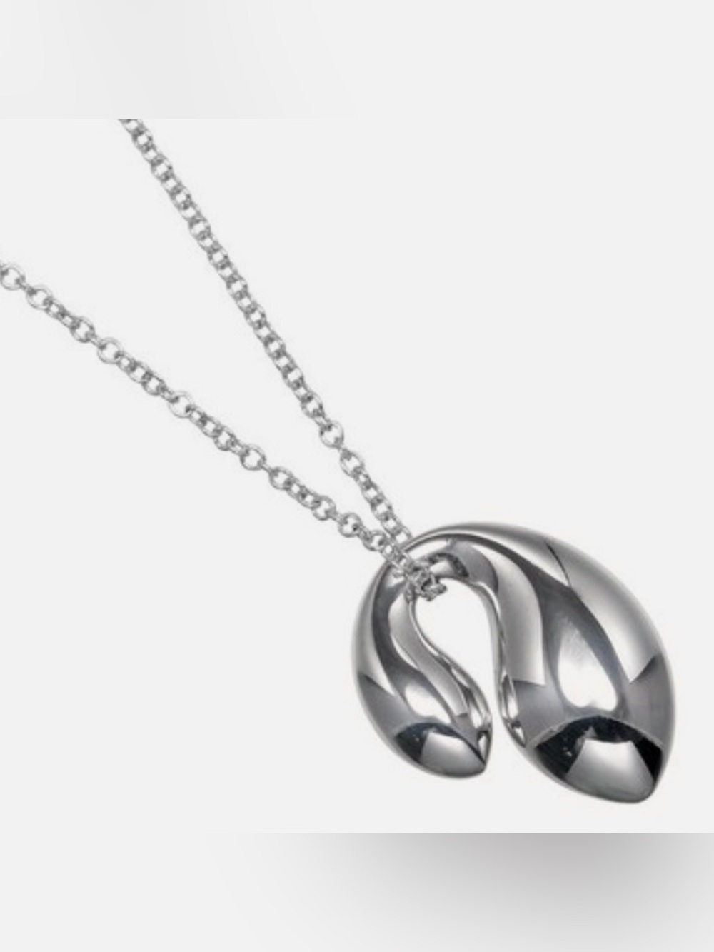 Tiffany & Co. Elsa Peretti 925 Sterling Silver Double Teardrop Pendant Necklace